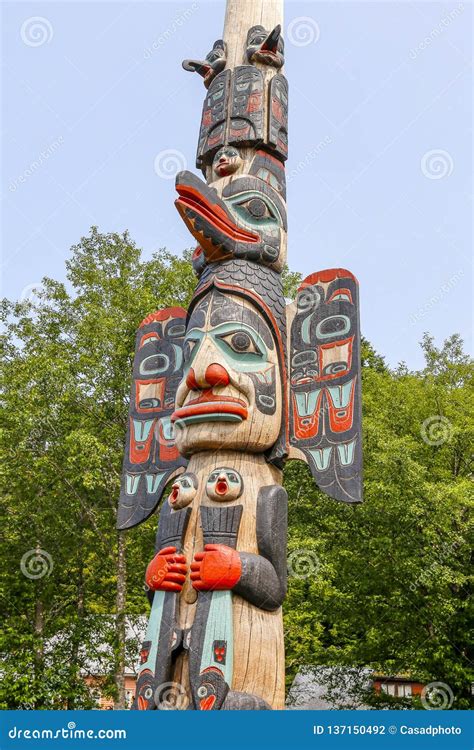 Ketchikan, Alaska, Native Alaskan Tlingit Totem Pole Editorial ...