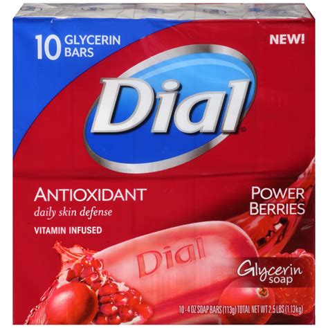 Dial Glycerin Bar Soap, Power Berries, 4 Ounce Bars, 10 Count - Walmart.com - Walmart.com