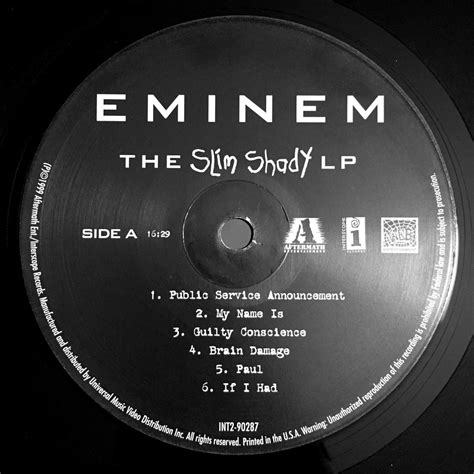 Eminem The Slim Shady LP 2 Vinyl | Etsy