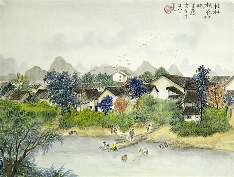 A Chinese Village 2 Painting by Ying Wong - Pixels