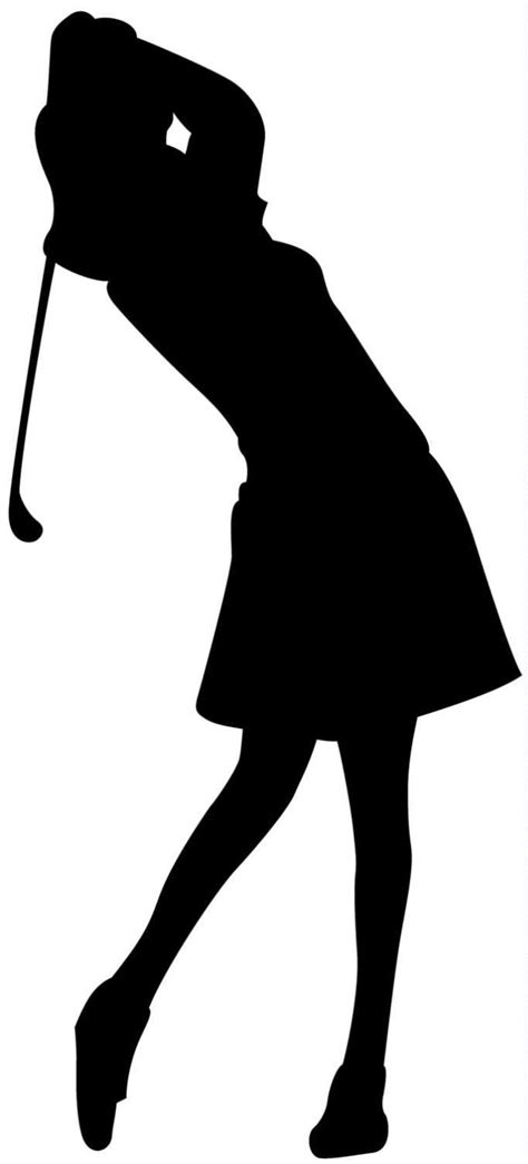 Lady Golfer Silhouette Clipart