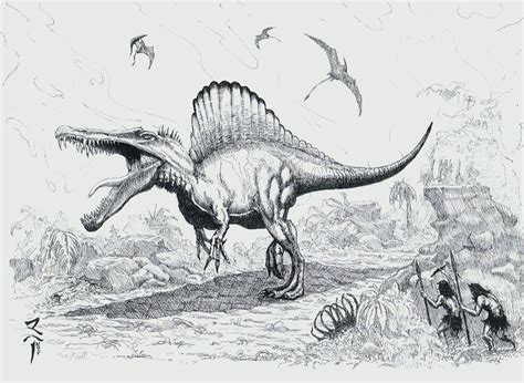 Spinosaurus - ink version (2014) by StonedSmeagol on DeviantArt