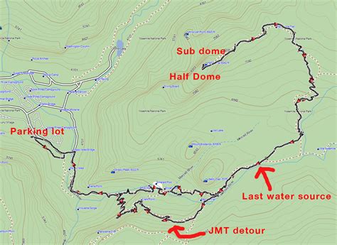 Half Dome Trail Map