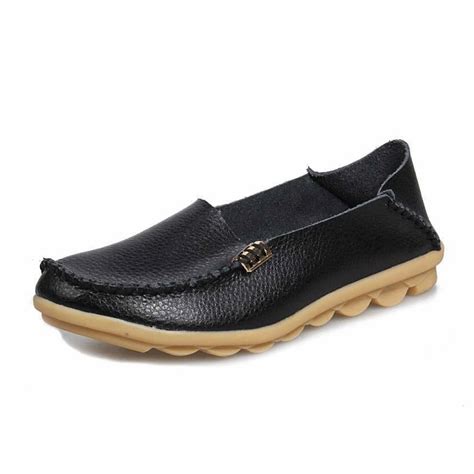 Women Solid Soft Genuine Leather Round-Toe Flats Shoes | $25.99 #purplerelic #moccasins #NewA ...