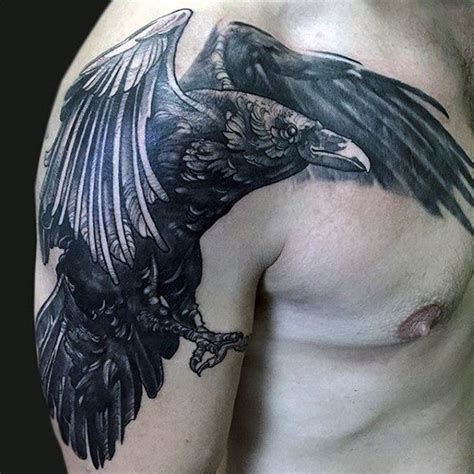 Tattoo Trends - 100 Raven Tattoo Designs For Men - Scavenge Sooty Bird ...