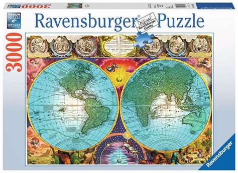 ANTIQUE WORLD MAP 3000 PC RAVENSBURGER JIGSAW PUZZLE