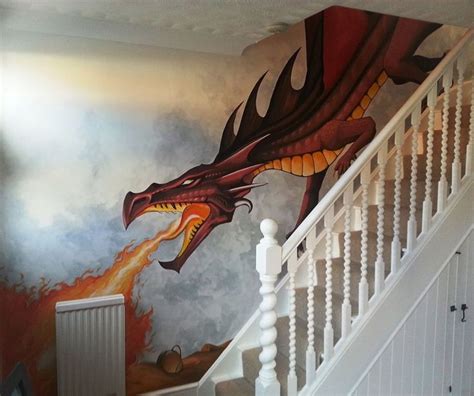 Pin by William Virella on Mural Déco & Stick | Dragon wall mural, Wall murals painted, Kids room ...