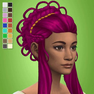 Sims 4, The Sims, Maxis Match, Morse, Swatch, Braids, Hairstyle, Disney, Inspiration