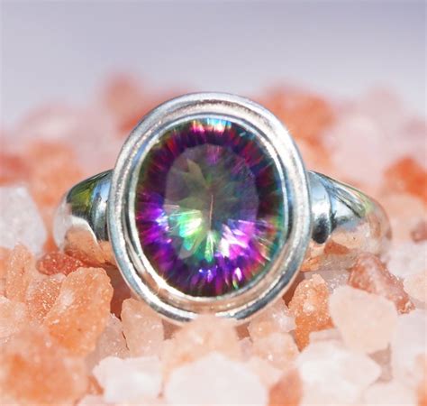 MYSTIC GEMSTONE SILVER RING SIZE 10.5 GTJA682