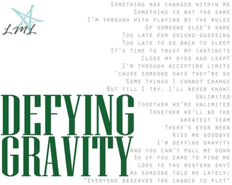 Defying Gravity Wicked Song Lyrics Wall Art Poster Digital