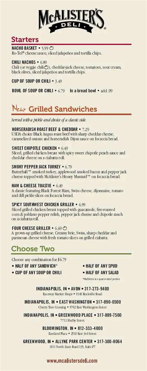 McAlister's Deli Menu, Menu for McAlister's Deli, Northwest, Indianapolis - Urbanspoon/Zomato