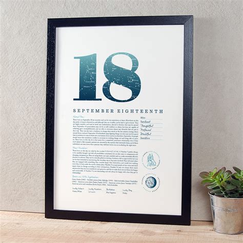 September 18th Birthday Print - Make it with Words