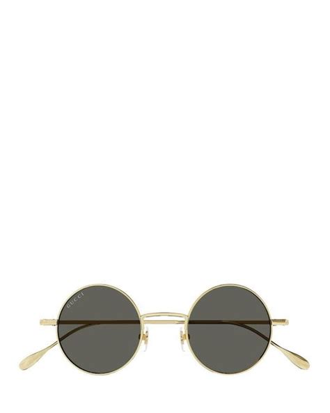 Gucci Round Frame Sunglasses in Metallic | Lyst