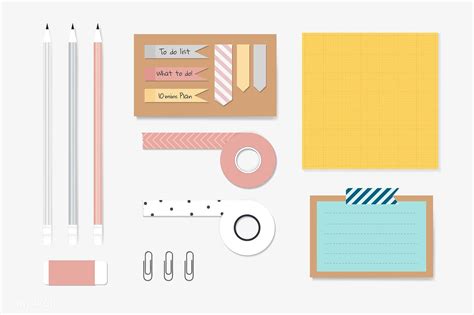 Colorful stationery planner set vector | premium image by rawpixel.com / Chayanit | Colorful ...