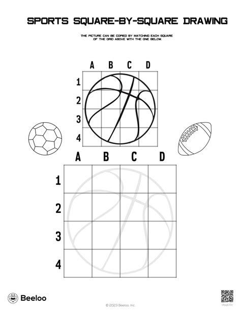 Sports Square-by-Square Drawing • Beeloo Printable Crafts for Kids (vRqxgEJOV)