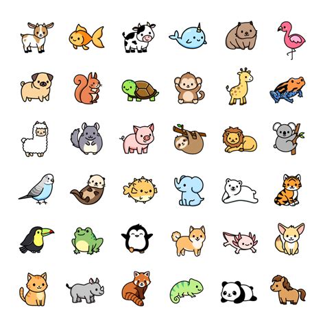 Mega Cute Animals #1 Sticker in 2021 | Cute little drawings, Cute doodles, Cute cartoon drawings