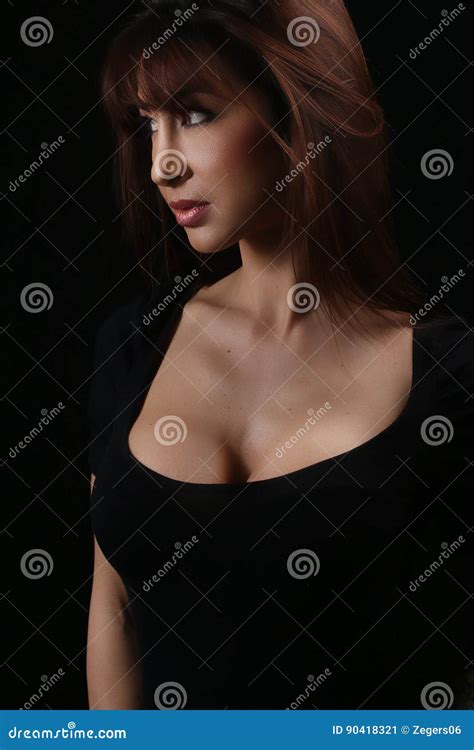 Portrait of a Beautiful Woman with a Big Chest Stock Image - Image of ...