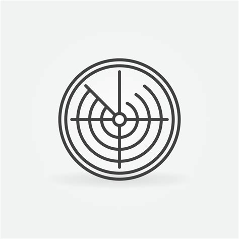 Vector Radar Display thin line concept round icon 14762225 Vector Art ...