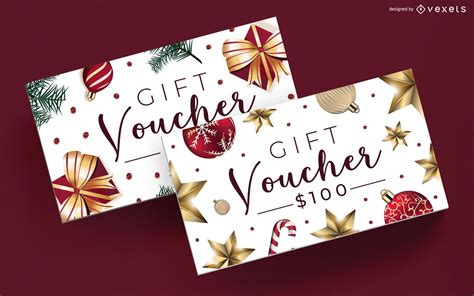 Christmas Gift Voucher Editable Template Vector Download