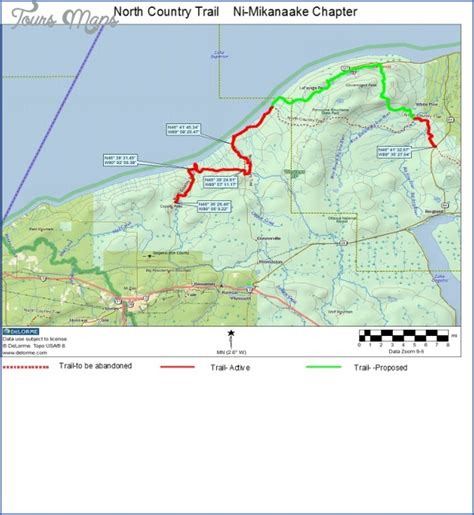 NORTH COUNTRY TRAIL MAP WISCONSIN - ToursMaps.com