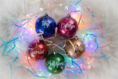 Glittered & Personalized Christmas Baubles - Bitchin Tees