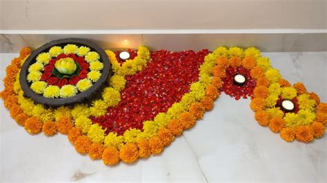 Corner Rangoli Designs With Flowers - A rangoli usually has a geometrical structure that is also ...