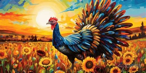 Turkey clipart an oil painting of turkey clipart generative • wall stickers design, feather, fun ...