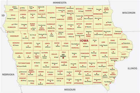 Iowa Counties Map | Mappr