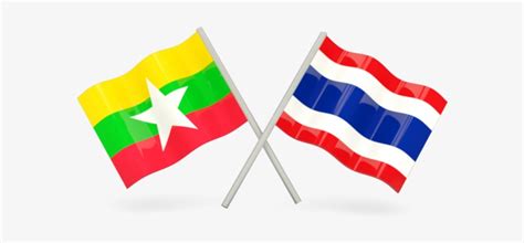 Download Transparent Mm Thai - Thai Myanmar Flag Png - PNGkit