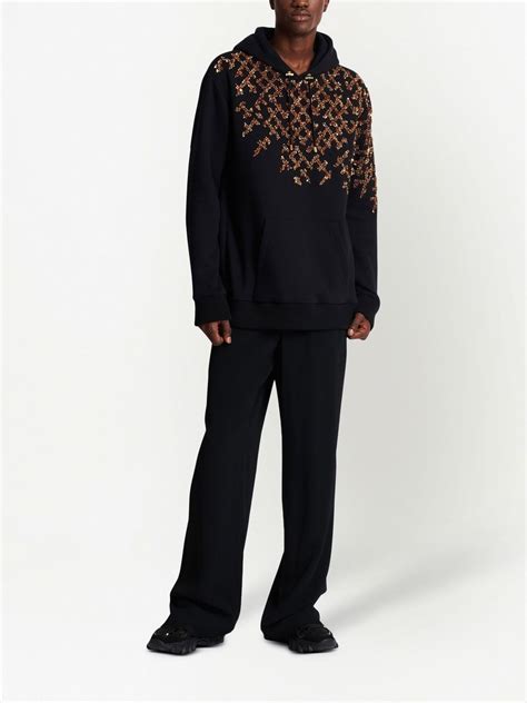 Balmain sequin-embellishment Cotton Hoodie - Farfetch