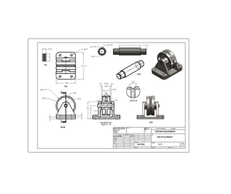 pulley assembly drawing | Mechanical engineering design, Drawings ...