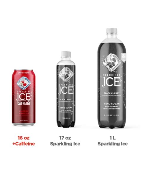 Sparkling Ice Caffeine Sparkling ICE Naturally Flavored Sparkling Water + Caffeine, Cherry ...