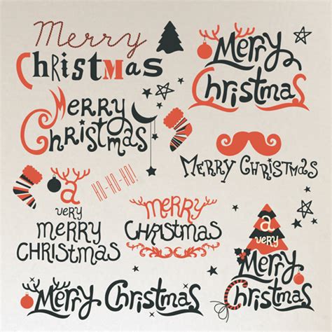 Creative christmas calligraphy design vector set 03 - Vector Christmas, Vector Festival free ...