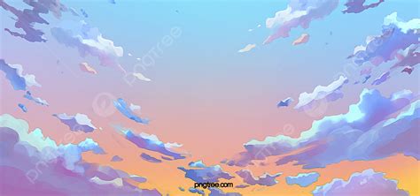 Gradient Color Creative Comics Hand Drawn Sky Clouds, Illustration, Creative, Gradient Color ...