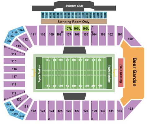 Toyota Stadium Frisco Field Map