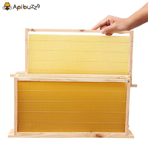 wood-deep-bee-hive-frames-wax-foundation-apiculture-beekeeping-beehive-tool