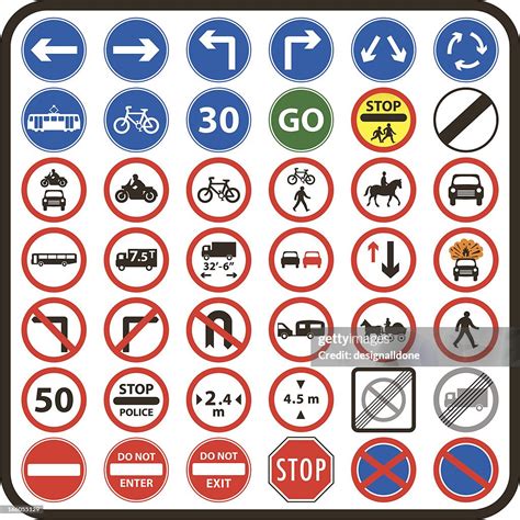 Simple Uk Road Signs Mandatory Series Vector Art | Getty Images