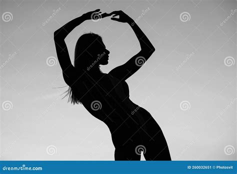 Female Silhouette of Mysterious Woman in Dusk Silhouetted on Evening Sky, Mystery Stock Image ...