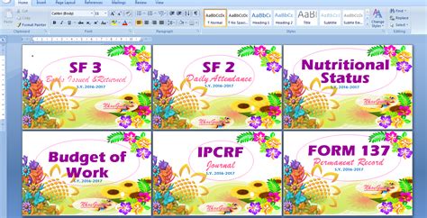 Folder Front Cover Pages for SY 2016-2017 | School forms, Classroom ...