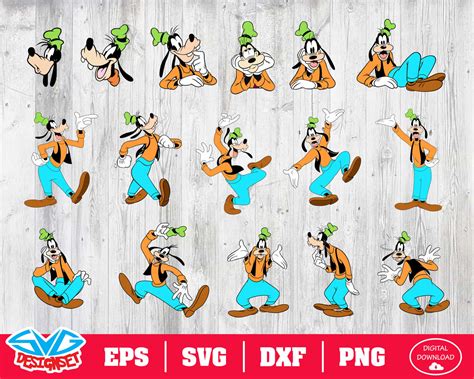 Goofy Svg, Dxf, Eps, Png, Clipart, Silhouette and Cutfiles