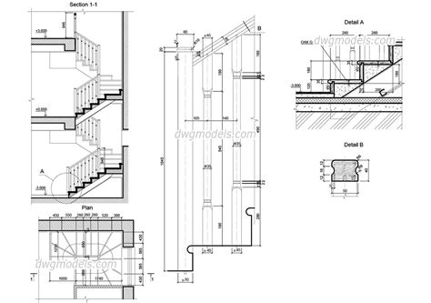 Stairs Details Dwg Autocad Drawing Free Download