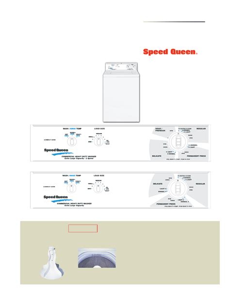 Speed Queen Washer User Manual