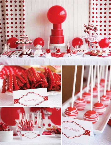 REAL PARTIES: Classic Red Ball Birthday | Red birthday party, Ball ...