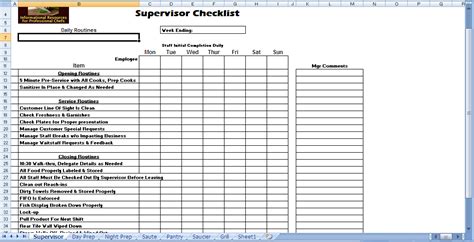 Kitchen Station Task List - Chefs Resources