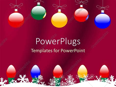 PowerPoint Template: Christmas theme with colorful globes and Christmas ...