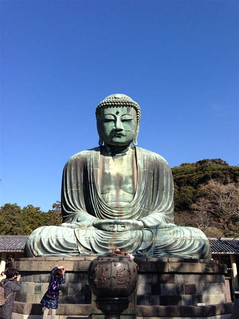 The Great Buddha of Kamakura (Kamakura Daibutsu) is a bronze statue of Amida Buddha, which ...