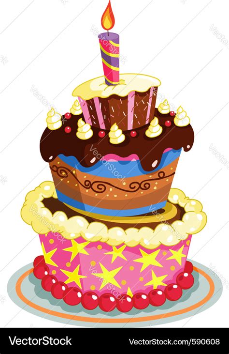 Birthday cake Royalty Free Vector Image - VectorStock