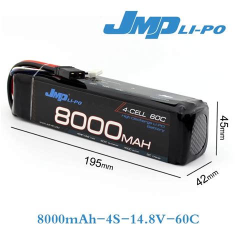 2Pcs JMP Lipo Battery 4S 8000mAh 14.8V Battery Pack 60C Battery for TRAXXAS X MAXX 77086 4-in ...