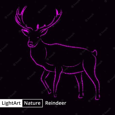 Premium Vector | Reindeer silhouette of lights on black background