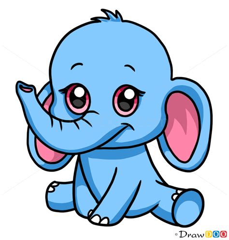 Cute elephant drawing, How to Draw Cute Anime Animals